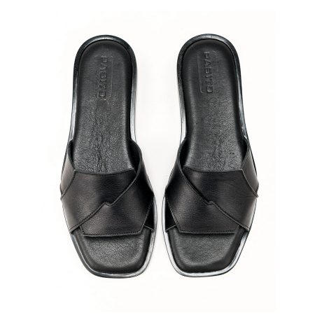 Ženske kožne papuče Pasito-701262 crne ravne - Kupite odmah na Creator.rs -